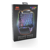 Teclado Gamer Single Hand | Rainbow Lightning Knup Kp-tm006