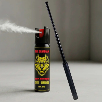 Kit Defensa Personal Bastón Retráctil + Gas Pimienta 135g | Envío gratis