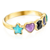 Anillo Glory De Plata Vermeil Con Gemas Tous