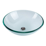 Bowl Lavatorio Cristal Transparente 41.5 Cm + Desague