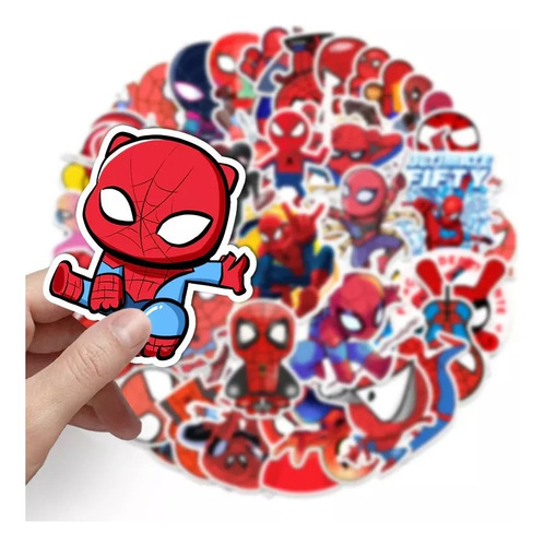 Spiderman - Set De 50 Stickers / Calcomanias / Pegatinas