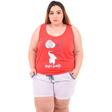 Pijama Conjunto Baby Doll Feminino Plus Size Short Atacado