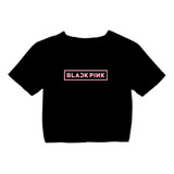 Crop Top Black Pink - Kpop Aesthetic Tumblr Remera Corta