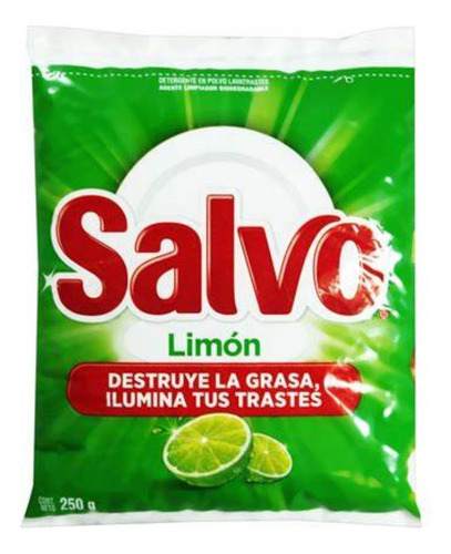 Lavatrastes Jabon En Polvo Salvo Limón 250 G destruye Grasa