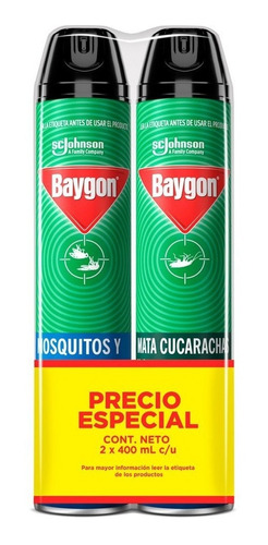 Insecticida Baygon Mosquitos/moscas+baygon Cucarachas 400 Ml