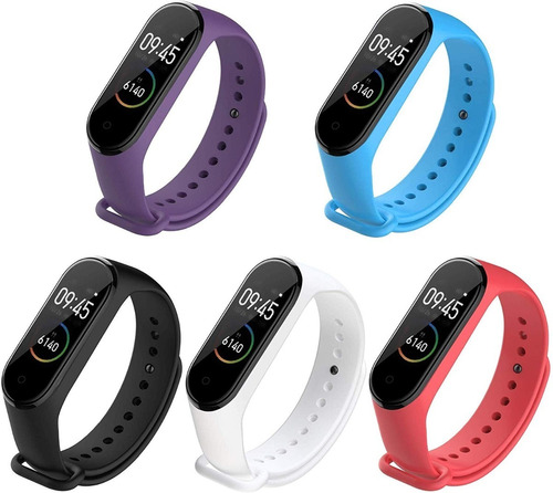 Pulseira De Silicone Para Mi Band 3 E 4 - Kit Com 5