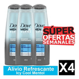 Shampoo Dove Men Fortificante Alivio Refrescante Pack X4