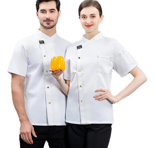 Filipina Manga Corta Uniforme Chef Cocina Gastronomia Moda