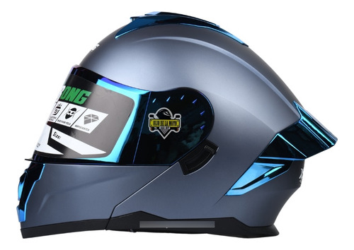 Casco Abatible Xtrong Xtr- 901 Solid - Gris Azul Mate