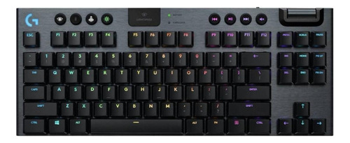 Teclado Gamer Bluetooth Logitech G Serie G G915 Tkl Qwerty Inglés Internacional Color Carbón Con Luz Rgb