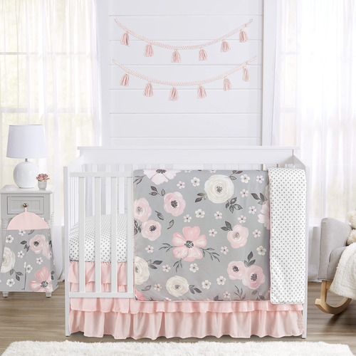 Sweet Jojo Designs Juego De Ropa De Cama De Cuna Floral En A