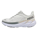 Hoka One One Clifton 8 Cinza Claro E Branco Leia A Descrição