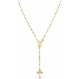 Collar De Oro De 18 K Sobre Plata De Ley Italiana Con Rosari
