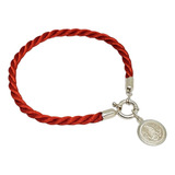 Pulsera Plata Hilo Seda Rojo Dije Virgen Guadalupe Marinero