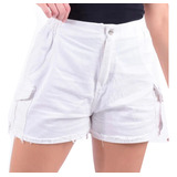 Short Jean Cargo Mom, Con Bolsillos