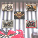 Kit 5 Quadros Decorativos Metal Tema Motos 30x40 Luxo