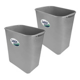 2 Pack Bote De Basura Jumbo 26l Sin Asas En Colores Color Gris