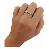 Anillo De Plata 925 Trenzado Importado Hindu Ajustable