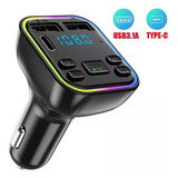 Cargador Auto Usb Bluetooth Reproductor Mp3 Sd Fm Luz Rgb