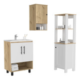 Mueble Lavaman + Mueble Optimi + Mueble Botiq - Duna/blanco