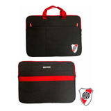 Funda Porta Notebook Laptop River Plate + Cierres Bolsillos