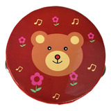 Pandero Musical Infantil Diseño De Oso 6 Pulgadas 8 Chapas