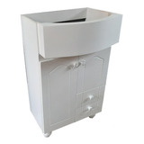 Lavatorio Blanco Melamina 50cm Puertas Y Cajones Mueble Solo