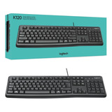 Teclado Com Fio Usb Logitech K120 Com Layout Abnt2 Brasil