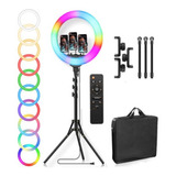 Aro Luz Led Rgb 45cm+trípode 2.10cm+bolso+control+3 Soporte