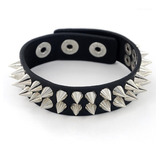 Pulsera, Brazalete De Picos, Ajustable, Unisex, Negra 