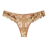 Panty Tanga Bordado Floral Y Lentejuelas Victoria's Secret