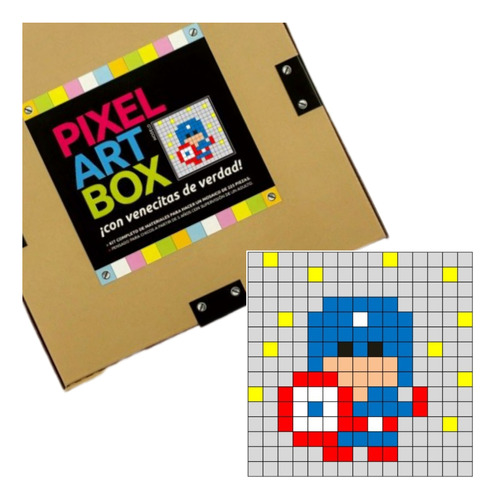 Juego Didáctico Kit Mosaico Capitán América Pixel Art Box