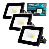 3 Reflectores Led 10w Inter/exter Proyector Candela 6841