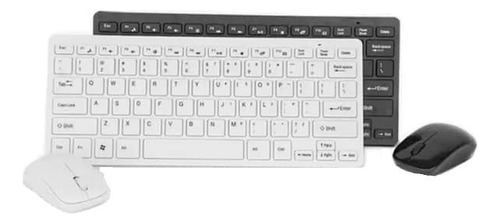 Teclado Inalámbrico + Mouse Inalámbrico Blanco/negro 2.4ghz