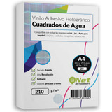 Vinilo Adhesivo Tornasol A4 Cuadrados Agua Imprimible 20 H