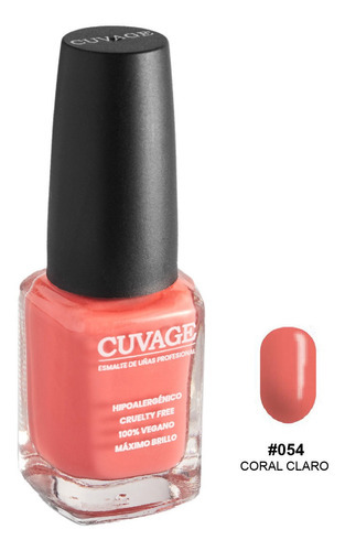 Esmaltes De Uñas Tradicional Sin Tacc Cuvage Pro Keratine Color #054 Coral Claro