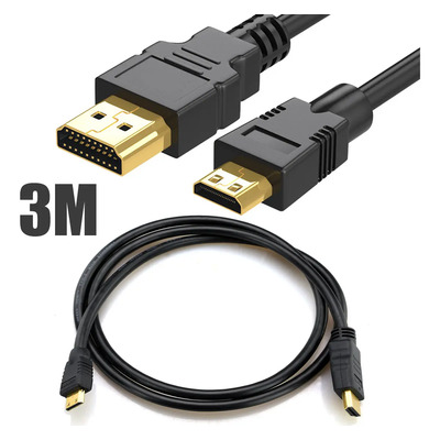 LUCHEFAT 3m Cable Mini HDMI a HDMI 1080p HD Adaptador Camara Laptop Negro | MercadoLibre