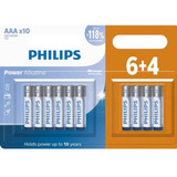 Pilha Alaclina Philips Aaa Palito Kit Com 10 Pilhas 