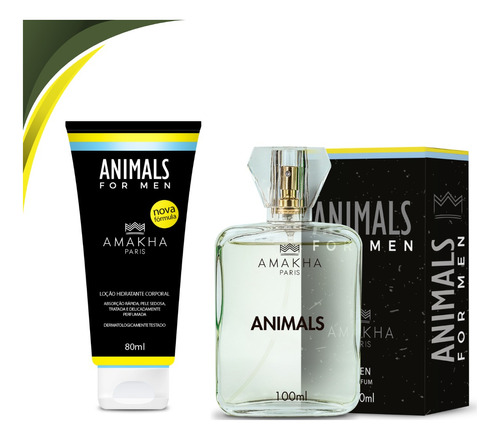 Kit Perfume + Hidratante Top Masculino - Animals - Amakha