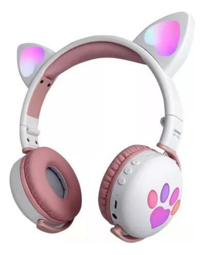 Fone De Ouvido Infantil Menina Orelha Gatinho Rosa 