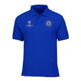 Camiseta Tipo Polo Chelsea, Champions Logos Bordados