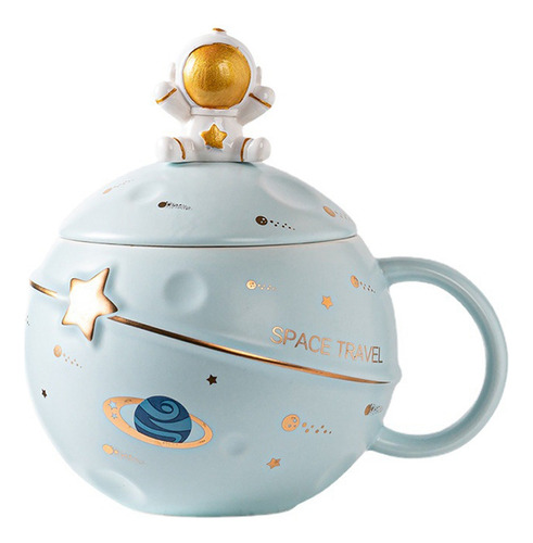 Bonita Taza De Astronauta Con Tapa Y Cuchara, Kawaii Cup Nov