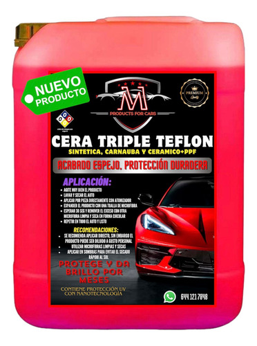 Teflon Cera Triple Carnauba Cerámica Líquida 20 Envío Gratis