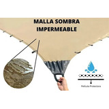 Malla Sombra 100%impermeable 6x6 Beige Raschel+ Kit+ 1k Lazo