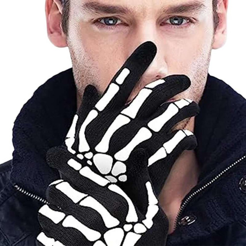  Guantes Calavera Esqueleto Hueso Disfraz  Halloween Unisex