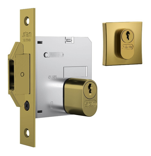 Fechadura De Porta Correr/bater 1006 Quadrada Gold Stam