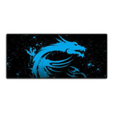 Mouse Pad Grande 90x40 Couro Gamer Desk Pad Dragão Azul Jogo