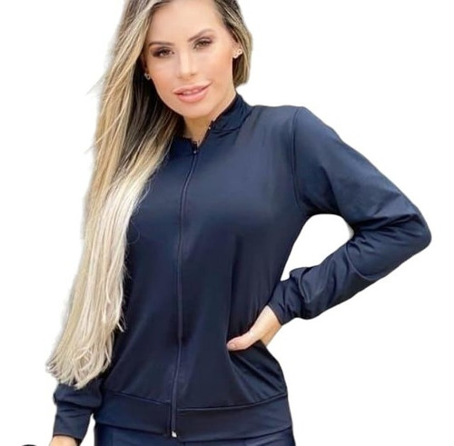 Jaqueta Bomber Feminina Em Cirrê Couro Fake Inverno