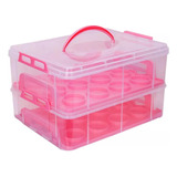 Transportador Transparente De 2 Niveles Para Cupcakes Con