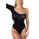 Body Strass Sexy Negro